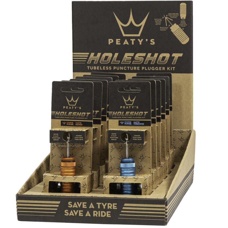 Peaty`s Holeshot Tubeless Puncture Plugger POS Box - 12 Colours
