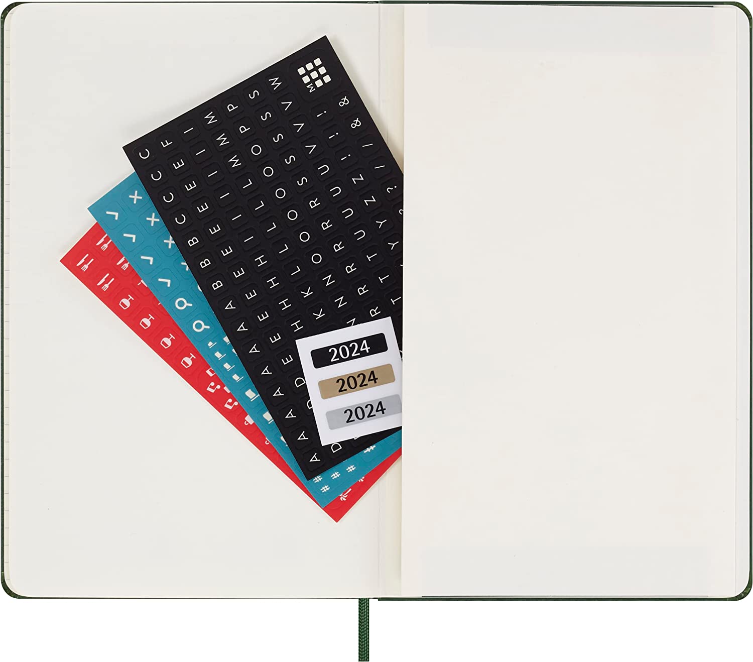 Moleskine Daily Agenda 12 Months 2024, Agenda 2024, Size Large 13x21, Hard Cover and Elastic Closure, Colour Myrtle Green Daily Hard Cover - Large Myrtle Green