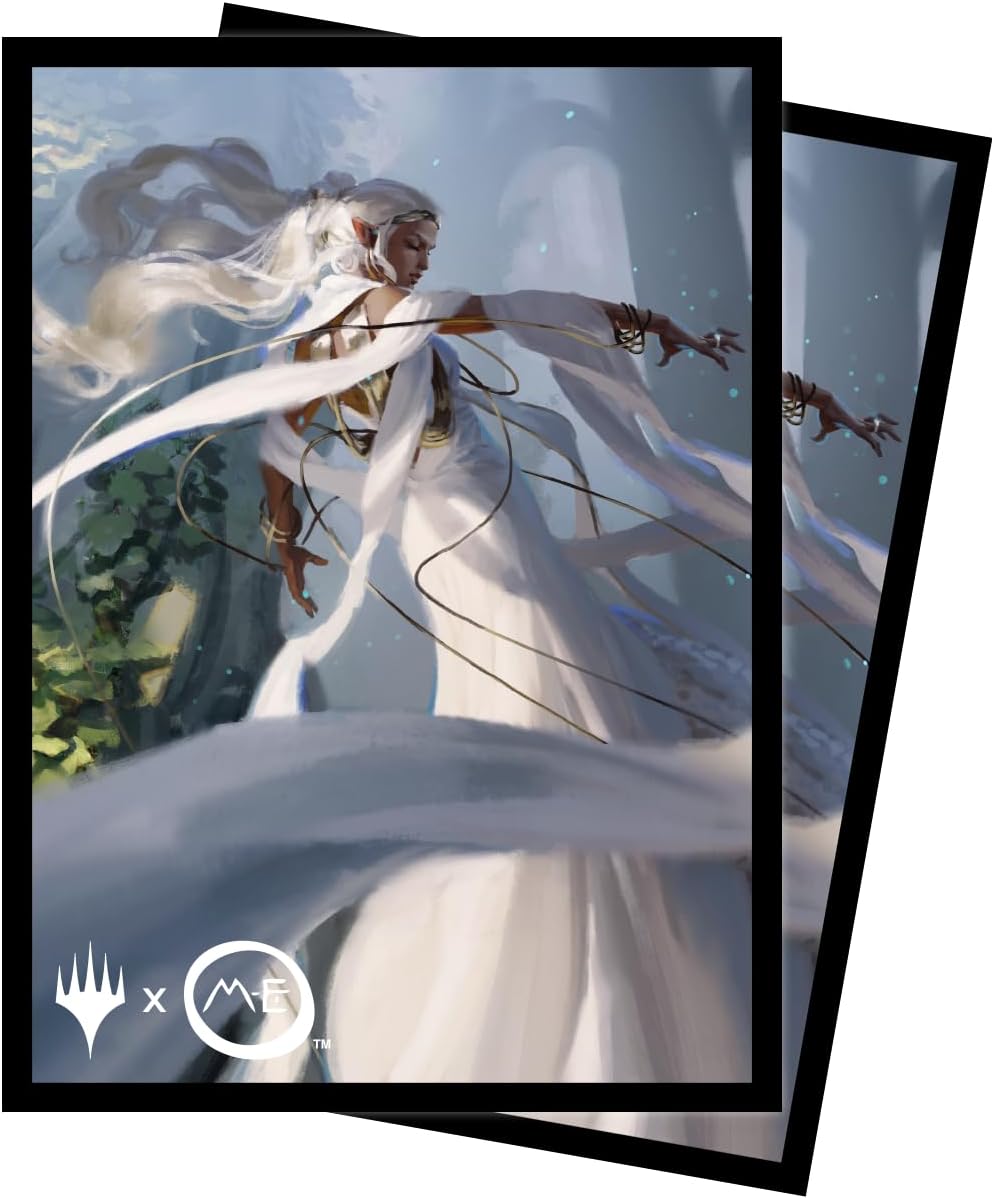 Ultra Pro - The Lord of The Rings: Tales of Middle-Earth 100ct Deck Protector Sleeves - Ft. Galadriel for Magic: The Gathering - Glare-Free Matte Finish & ChromaFusion Technology for Card Protection