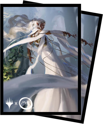 Ultra Pro - The Lord of The Rings: Tales of Middle-Earth 100ct Deck Protector Sleeves - Ft. Galadriel for Magic: The Gathering - Glare-Free Matte Finish & ChromaFusion Technology for Card Protection