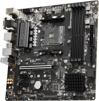MSI PRO B550M-P GEN3 Motherboard, Micro-ATX, AM4 - AMD Ryzen 5000 Ready - DDR4 Boost 4400+MHz/OC, PCIe 3.0 x16 Slot, 1 x M.2 Gen3 Slot, 1G LAN Micro-ATX PRO B550M-P GEN3