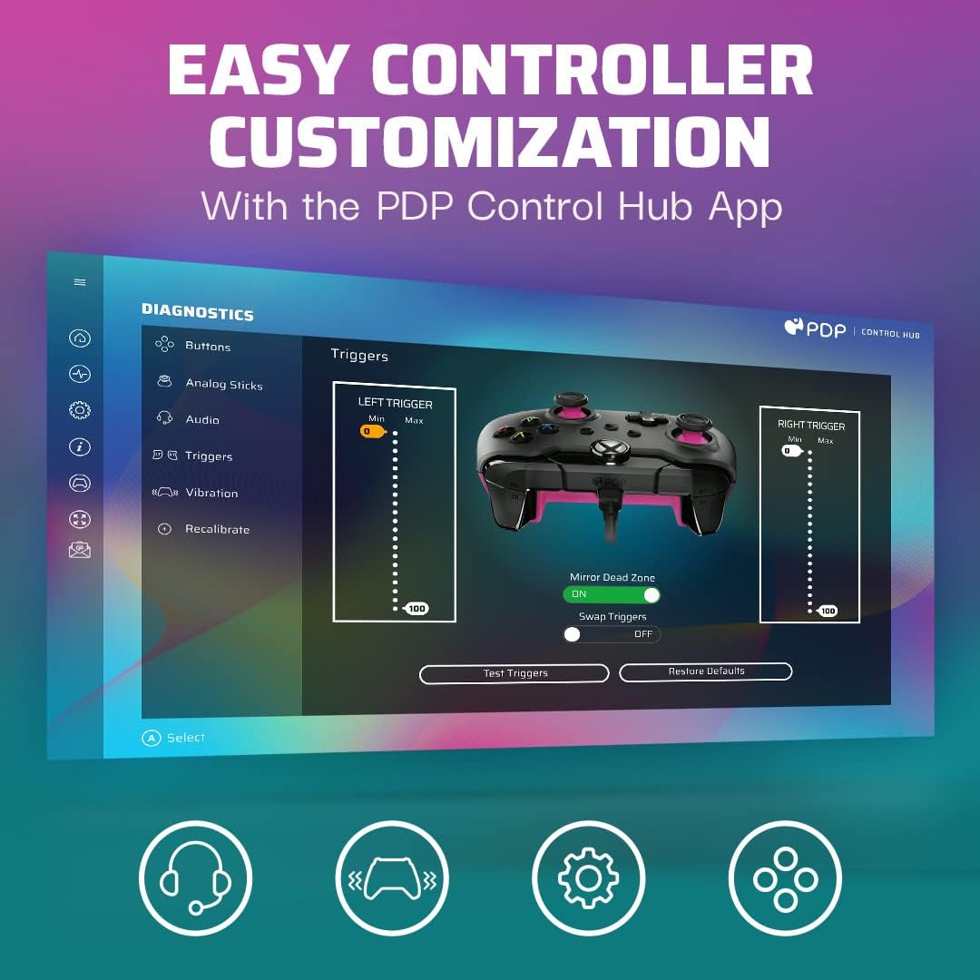 PDP Wired Controller Fuse Black for Xbox Series X|S, Gamepad, Wired Video Game Controller, Gaming Controller, Xbox One, Officially Licensed - Xbox Series X