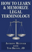 How to Learn & Memorize Legal Terminology