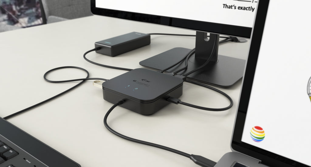 i-tec Thunderbolt 3 Travel Dock Dual 4K Display with Power Delivery 60W + Universal Charger 77 W