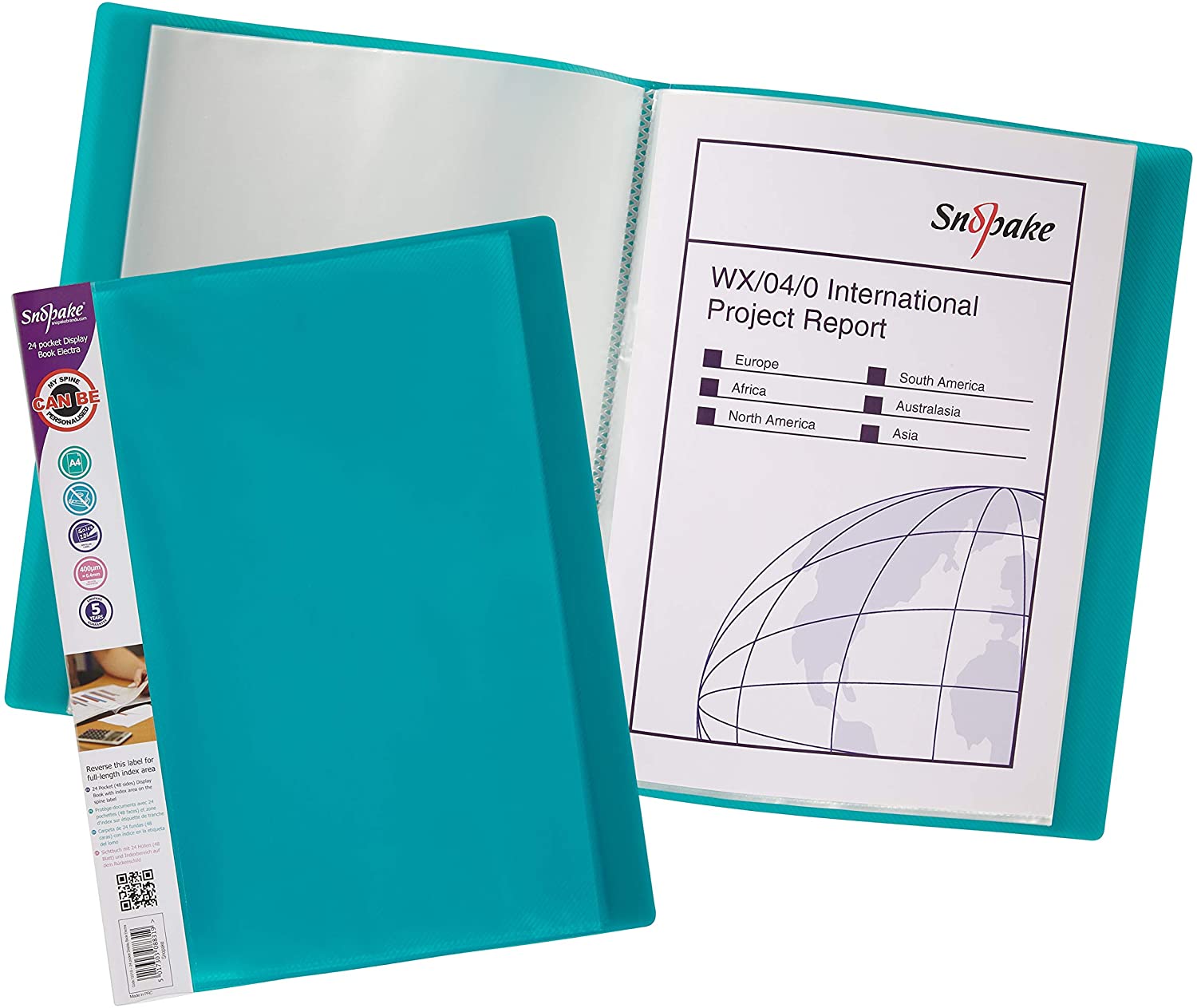 Snopake - Snopake A4 Display Book 24 Pocket Electra Assorted Colours (Pack 10) - 12219