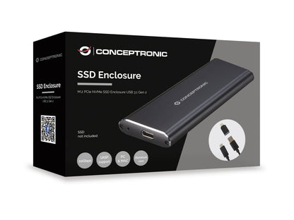 Conceptronic DDE01B storage drive enclosure SSD enclosure Black M.2