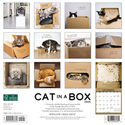 Cat in a Box 2024 12 X 12 Wall Calendar