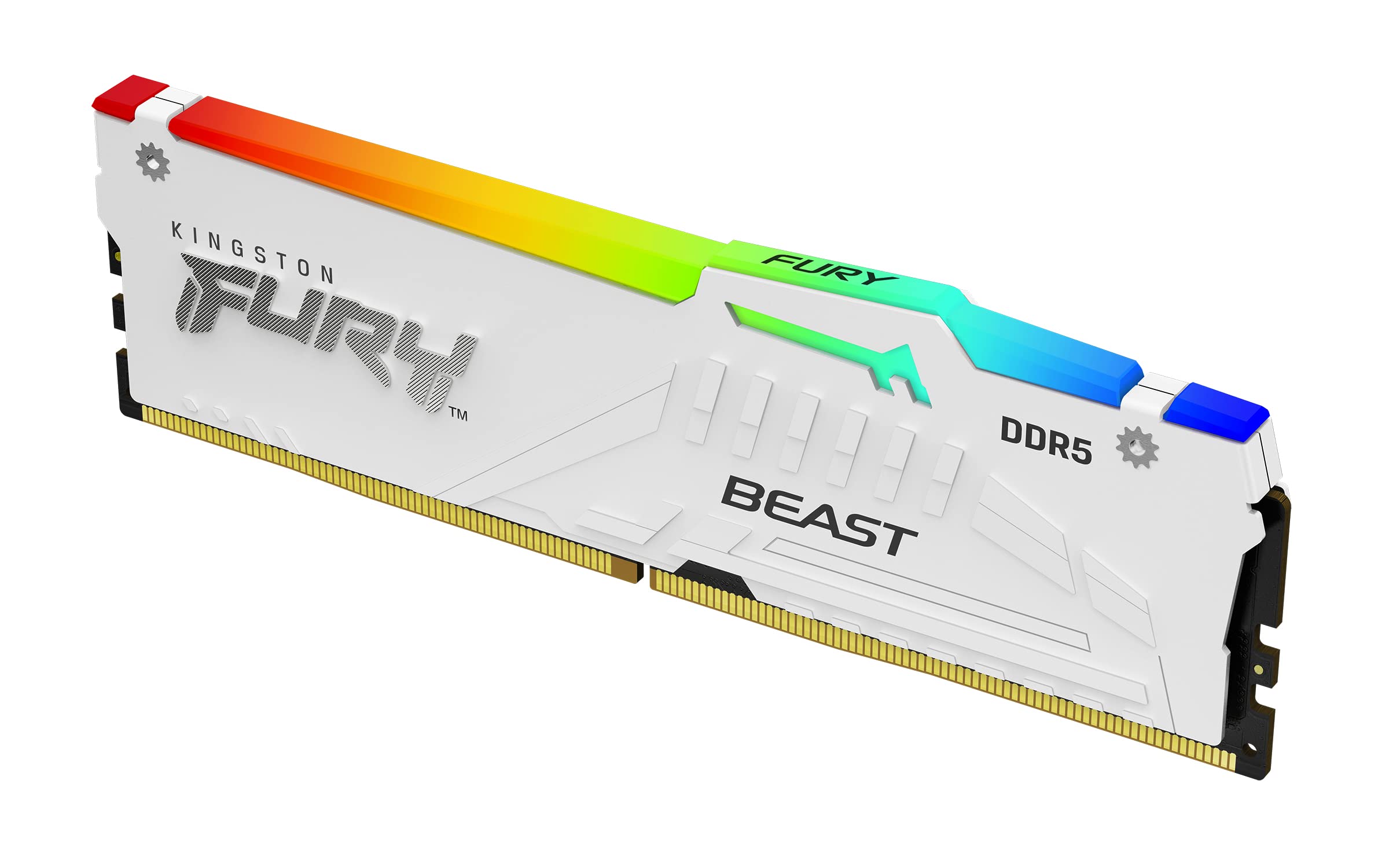 Kingston Fury Beast White RGB 16GB 6000MT/s CL36 DDR5 Expo DIMM | Infrared Syncing | Fury CTRL Software | Overclocking | Plug N Play | AMD Expo | Single Module | KF560C36BWEA-16 White 6000MT/s 16GB