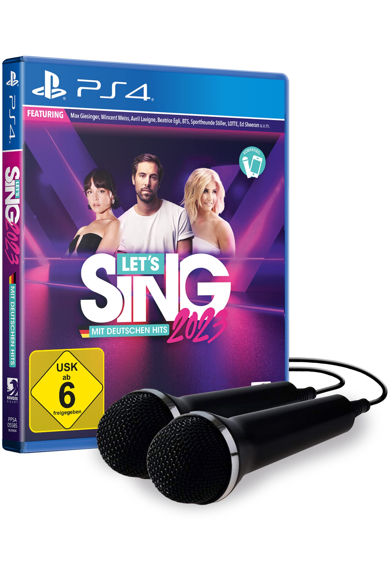 Let's Sing 2023 German Version  (Playstation 4) PlayStation 4 Spiel + 2 Mikrofone