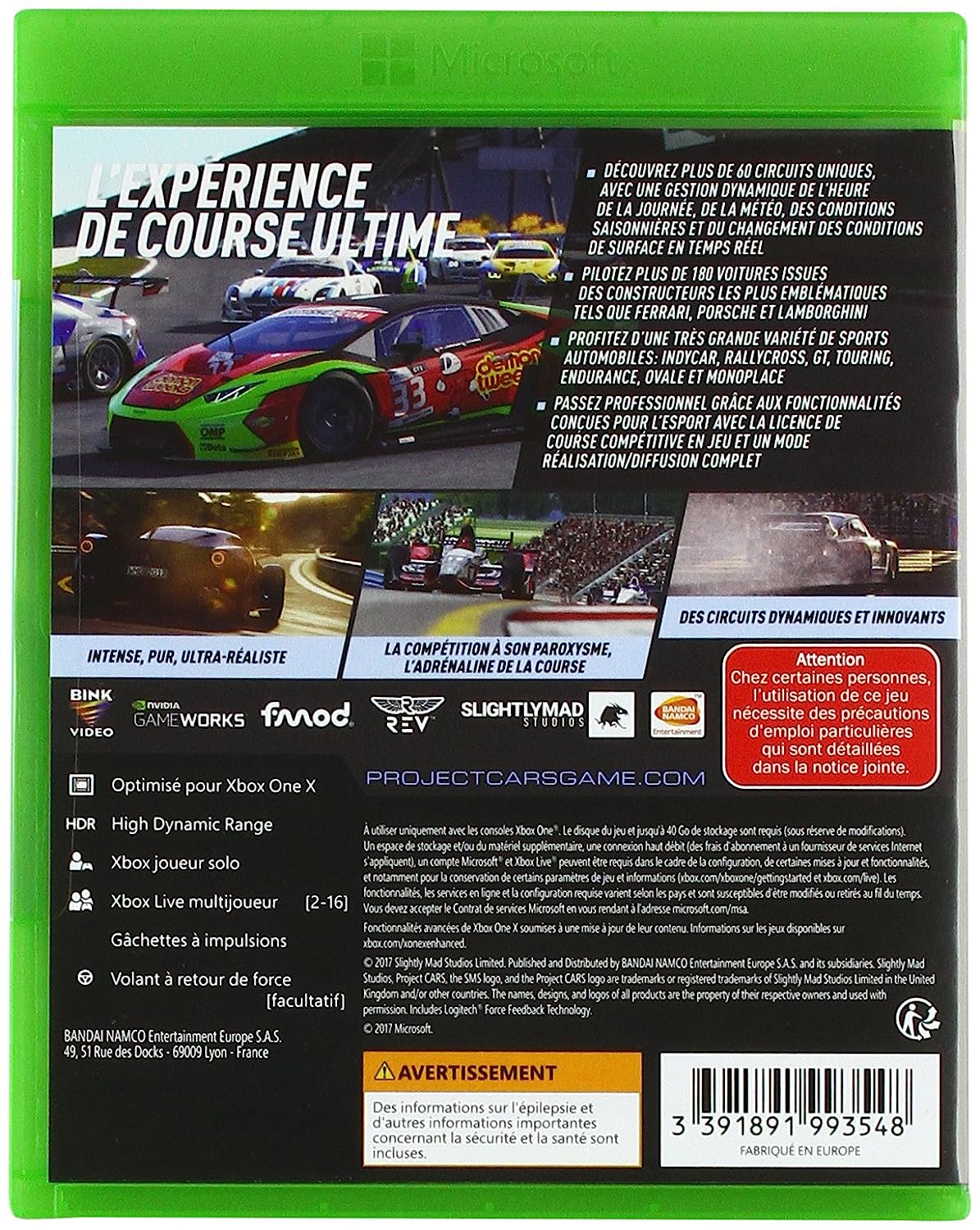 Project Cars 2 Jeu Xbox One