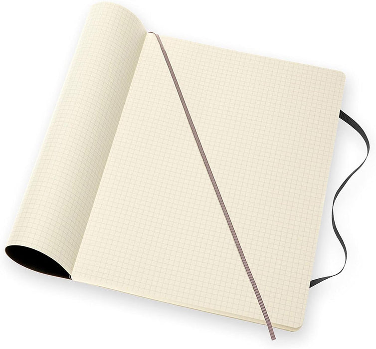Moleskine Classic Squared Notebook, Notebook with Soft Cover and Elastic Closure, Dimensions A4 21 x 29.7 cm, Colour Black, 192 Pages Black A4 Squared
