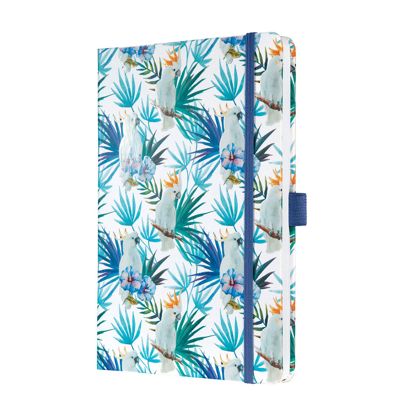 SIGEL JN325 Notebook Jolie, approx. A5, lined, hardcover, design indigo tropics Indigo Tropics - green blue