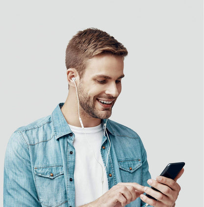Celly UP1000 In Ear Wired Headphones, 3.5 mm Jack Cable with Microphone, Call Answer Button and Volume Control, Silver