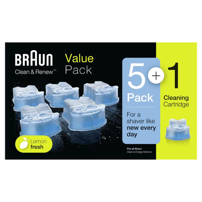 6 BRAUN Clean & Renew Reinigungskartusche fur Rasi