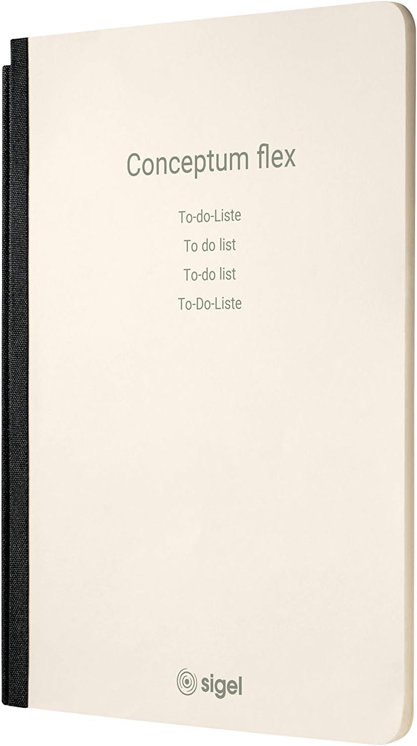 SIGEL CF132 Business Organiser with 3 booklets, 24.5x31x3 cm, faux leather, black - Conceptum flex approx. A4 lined organizer