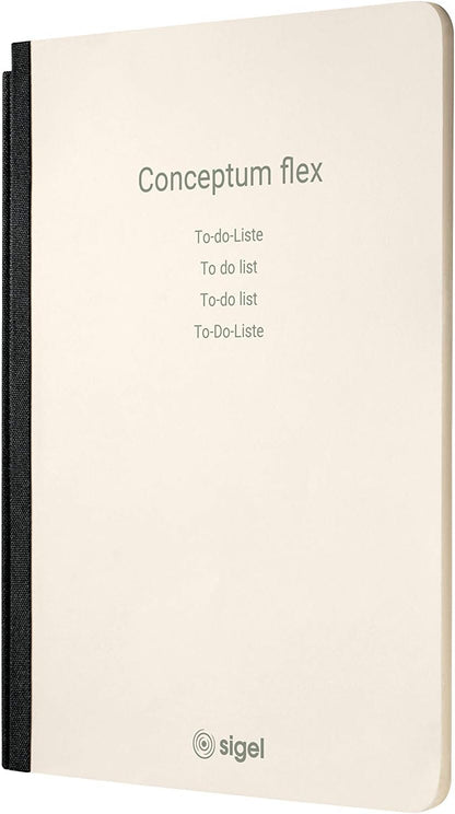 SIGEL CF132 Business Organiser with 3 booklets, 24.5x31x3 cm, faux leather, black - Conceptum flex approx. A4 lined organizer