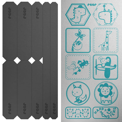 reer 53141 LightReflex Reflective Sticker Set, 18 Pieces, Various Sizes, Reflective Stickers for Pushchairs, Bikes, Jackets etc. Self-Adhesive Silver 39 g New Version