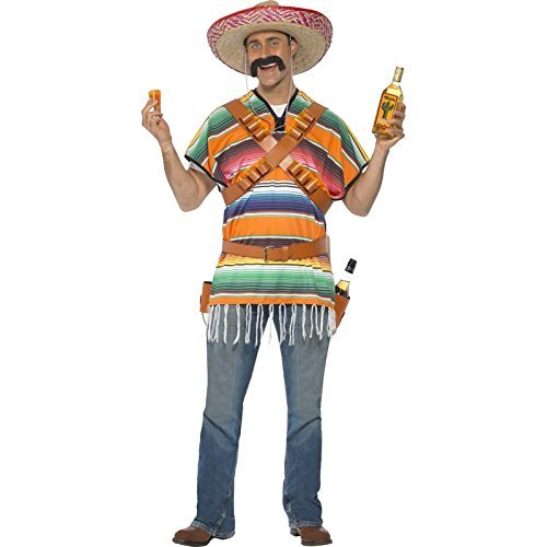 Smiffys Tequila Shooter Guy Costume, Orange & Green