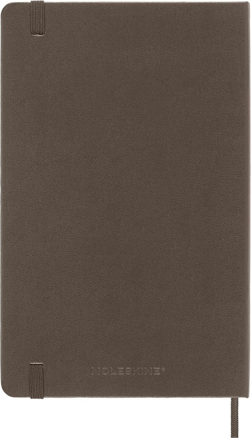 Moleskine Classic Ruled Paper Notebook, Hard Cover and Elastic Closure Journal, Color Earth Brown, Size Large 13 x 21 cm, 240 Pages Earth Brown Large Ruled