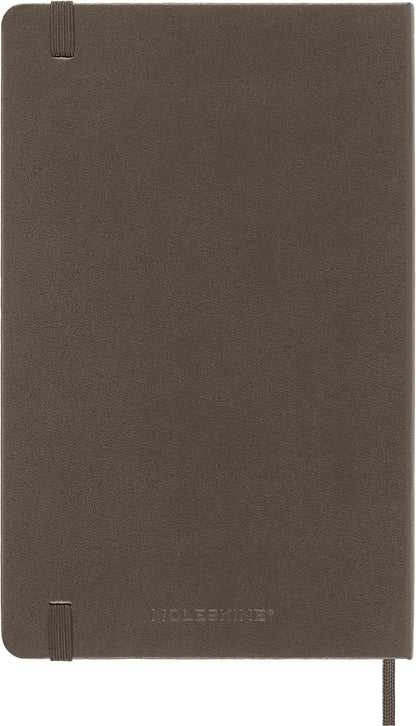 Moleskine Classic Ruled Paper Notebook, Hard Cover and Elastic Closure Journal, Color Earth Brown, Size Large 13 x 21 cm, 240 Pages Earth Brown Large Ruled