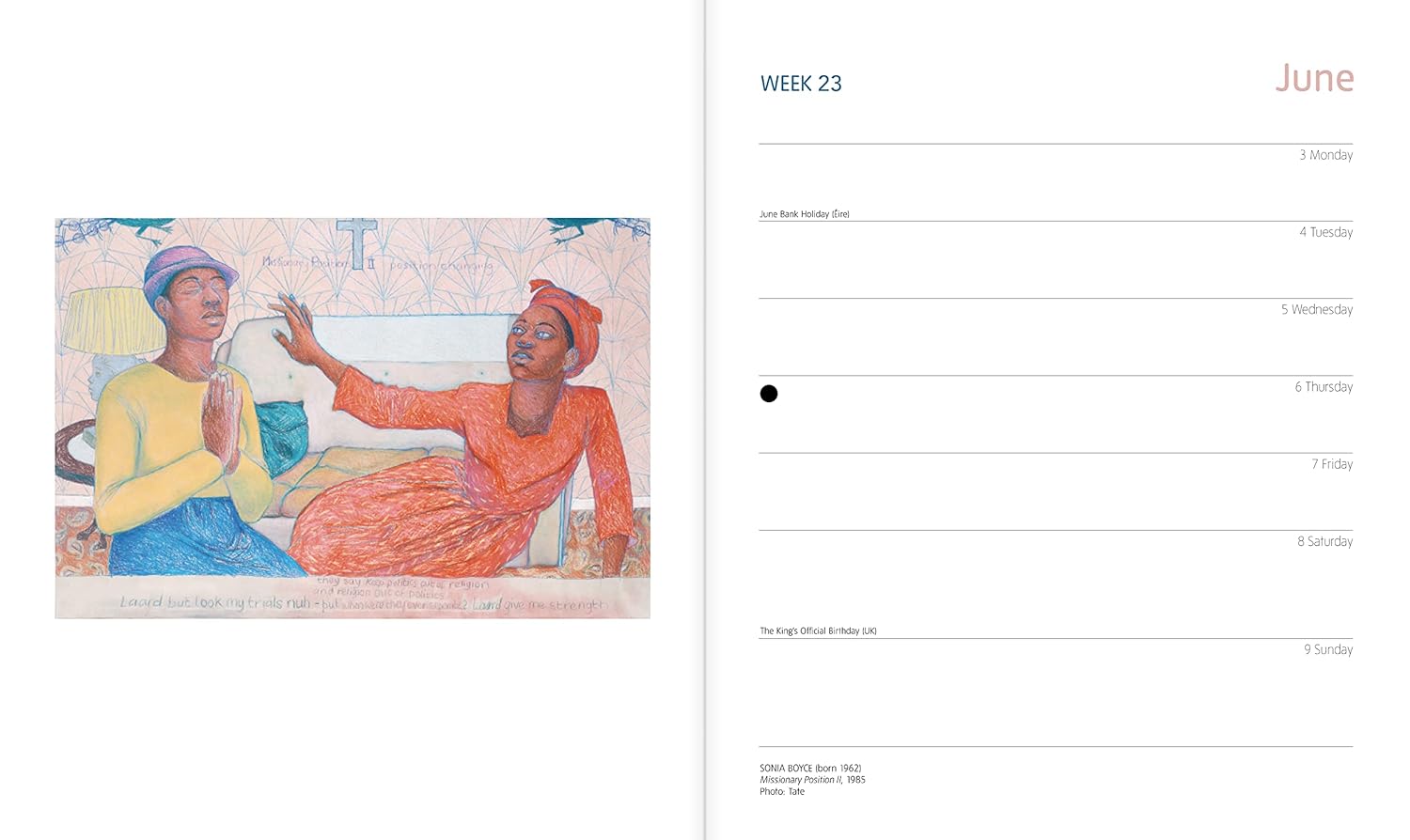 Tate 2024 Desk Diary Week To View Illust