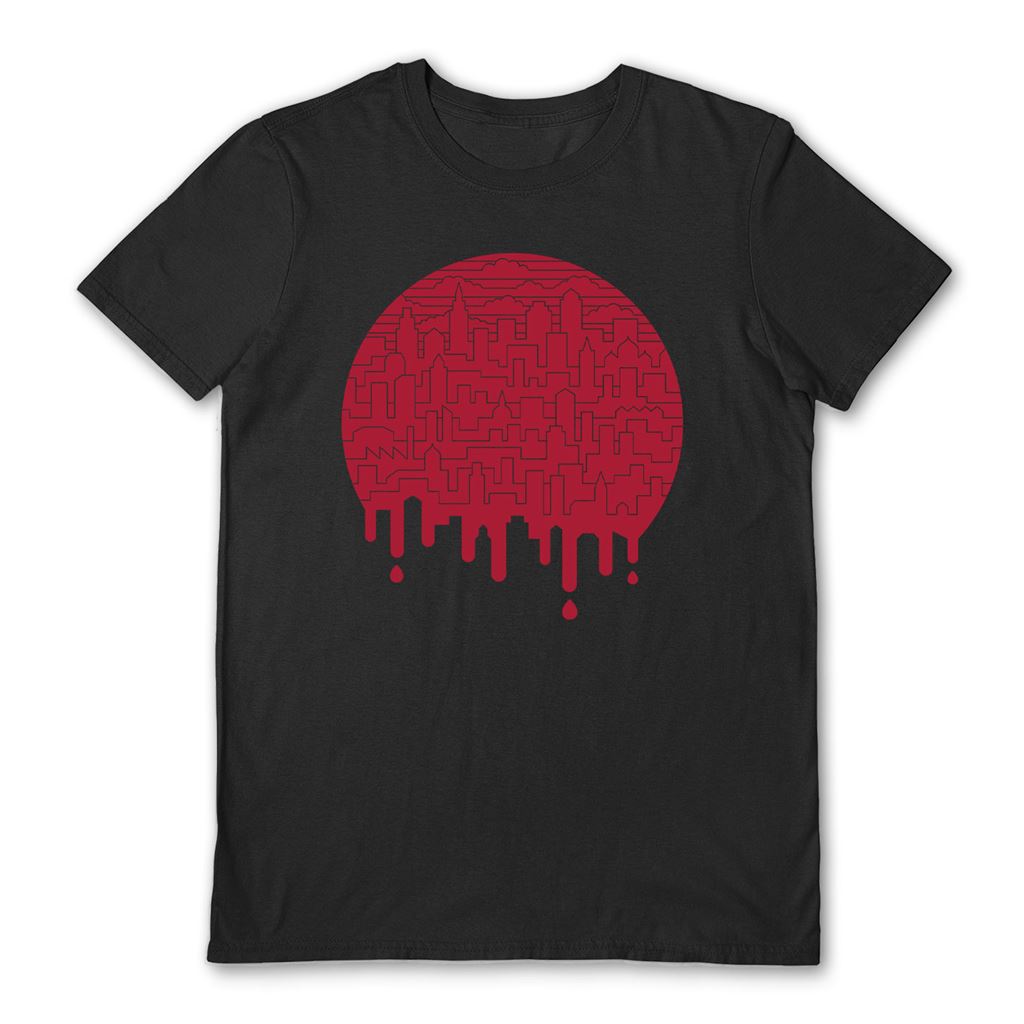 THE PAPER CRANE (PAINTED RED) BLACK UNISEX T-SHIRT