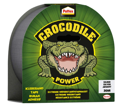 Pattex Crocodile Power PCPT6 Crocodile Adhesive Tape, 1 x 30m, Silver 1 x 30m Silver
