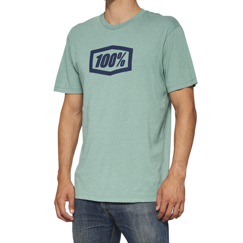 100% ICON Short Sleeve T-Shirt Ocean Blue Heather XL
