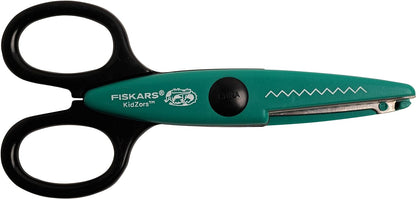 Fiskars Kidzors Swamp Creatures, 3 Pieces, Length: 13 cm, For Right and Left-handed Users, For 4+ Years Old, Stainless Steel Blade/Plastic Handles, Green/Turquoise/Yellow, 1003845 Marsh Animals