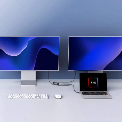 HyperDrive 4K Dual HDMI Adapter for M1 MacBook, 3in1 USB C Hub: HDMI 4K 60Hz, HDMI 4K 30Hz, USB-C PD 100W for MacBook Pro/Air(M1 & Intel-Powered), Windows PC, Chromebook