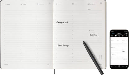 Moleskine 2024 Smart Pro Vertical Weekly Planner, 12M, Extra Large, Black, Hard Cover (7.5 x 10) PRO Weekly Vertical XL