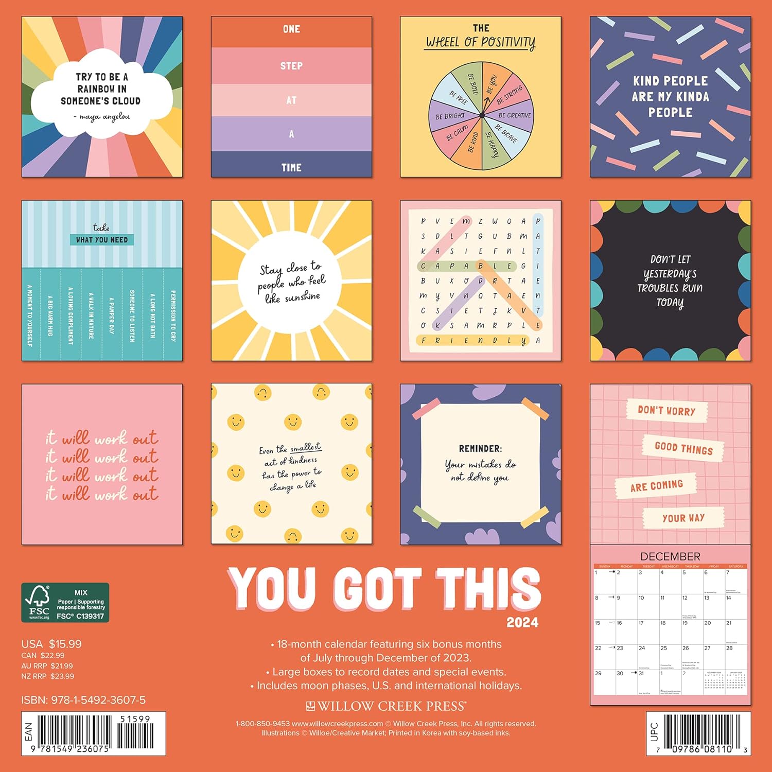 You Got This 2024 12 X 12 Wall Calendar