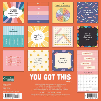 You Got This 2024 12 X 12 Wall Calendar
