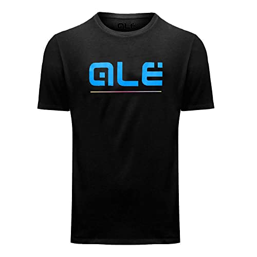 Alé Clothing Classic Blue Logo T-Shirt Black Mens L