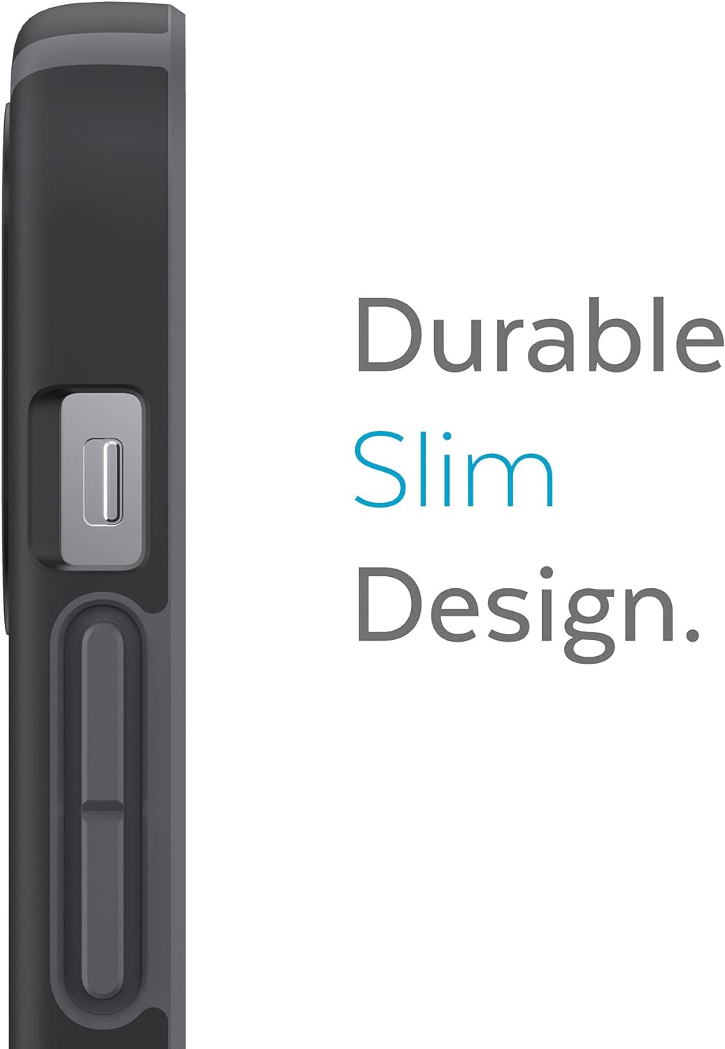 Speck Products CandyShell Pro + MagSafe iPhone 13 Pro Max/iPhone 12 Pro Max Case, Black/Slate Grey Gray