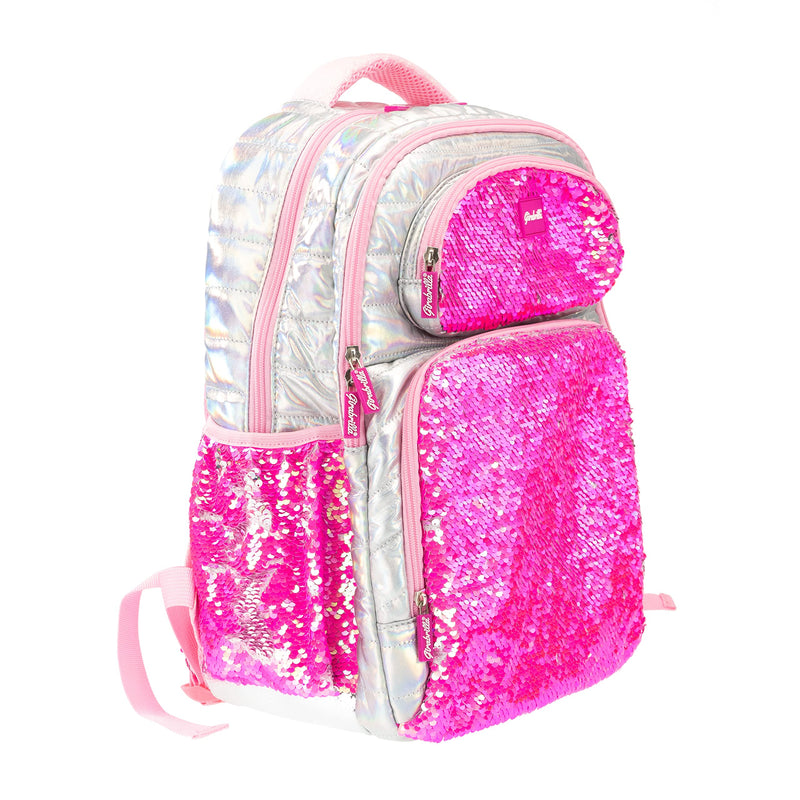 Girabrilla - Nice Group Puffer School Backpack for Children, Soft Fabric, with Reversible Sequins, Random Color, Assorted, One Size, 19016