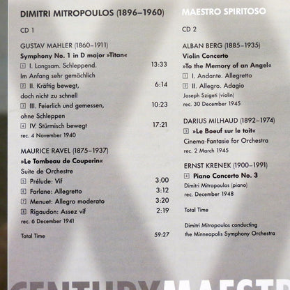 Mahler: Symphony 1; Ravel: Tombeau; Berg: Violin Concerto; Krenek: Concerto 3