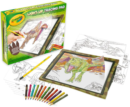 CRAYOLA - Luminous Dinosaur Whiteboard, Light Up Tracing Pad Dinosaurs, for Leisure and Travel, Gift Idea, 74-7497