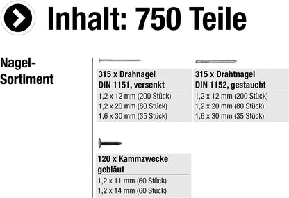 Nagel/Stifte Sortiment 750tlg.