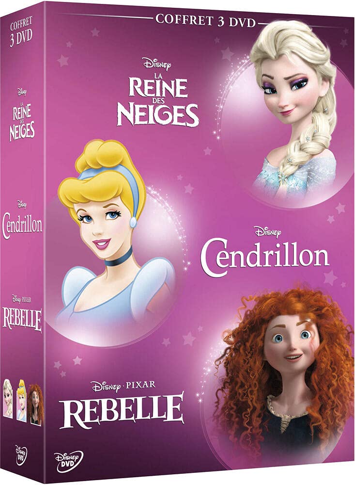 Coffret la reine des neiges ; cendrillon ; rebelle