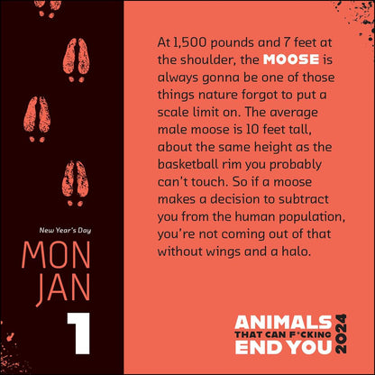 Animals That Can F*cking End You 2024 Day-to-Day Calendar