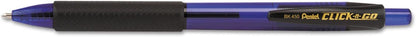 Pentel - Pentel Kachiri Retractable Ballpont Pen 1.0mm Tip 0.5mm Line Black (Pack 12) - BK450A-A
