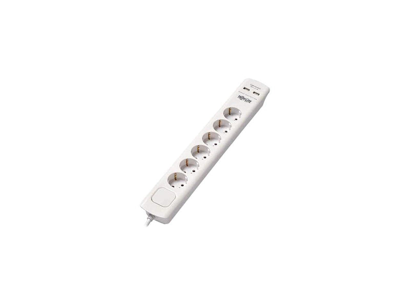 6-Outlet Surge Protector With Usb Charging - German Type F Sch