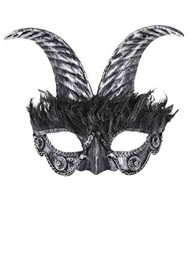 Smiffys Silver Masquerade Horned Mask