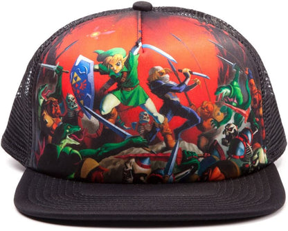 The Legend Of Zelda - Nintendo: Difuzed - The Legend Of Zelda - Zelda Ocarina Of Time: Trucker Snapback Cap (Cappellino)