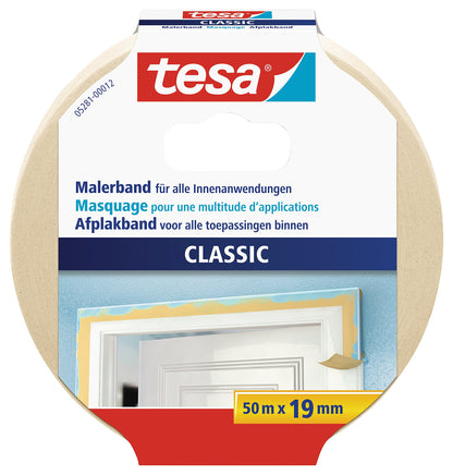 tesa CLASSIC Kreppband beige 1,9 cm x 50,0 m 1 Rol