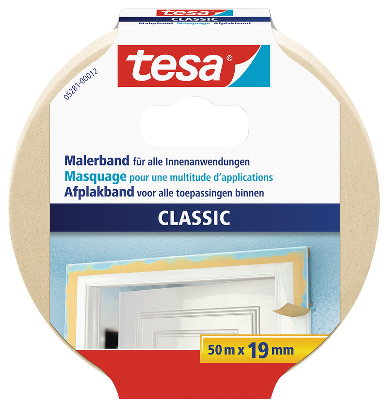 tesa CLASSIC Kreppband beige 1,9 cm x 50,0 m 1 Rol