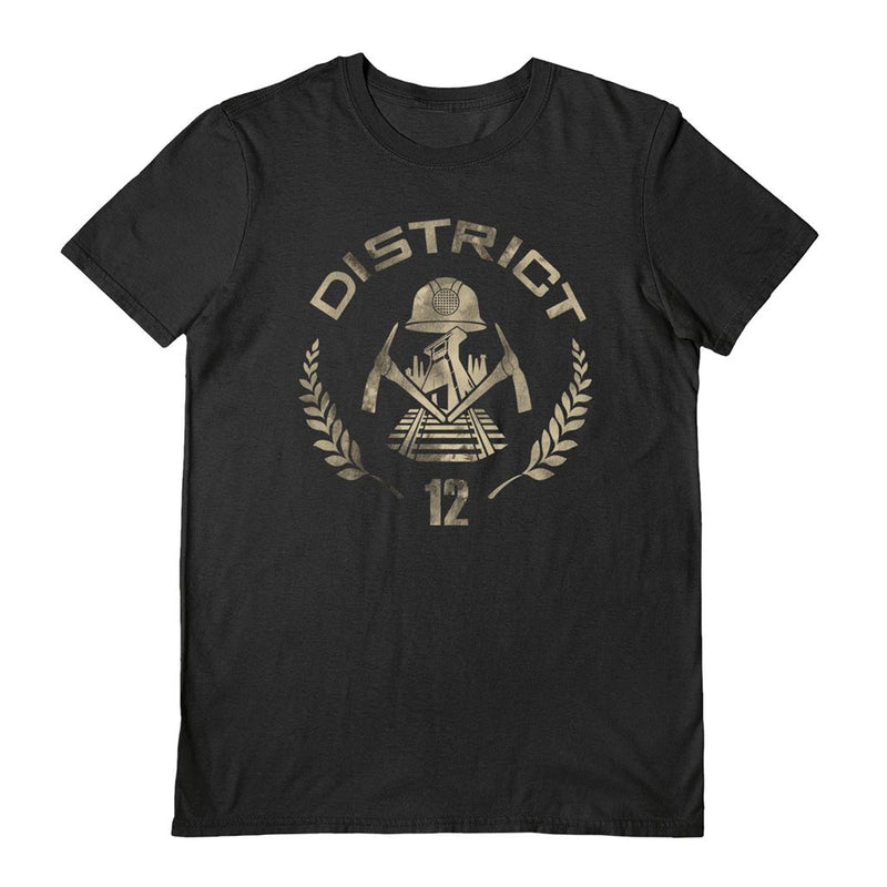 THE HUNGER GAMES (DISTRICT 12) BLACK UNISEX T-SHIRT SMALL