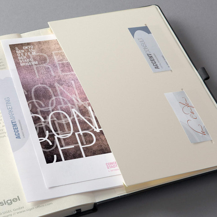 SIGEL C2404 Conceptum Appointment book 2024, A4+, black, hardcover, 1 page = 1 day, 480 pages Modern