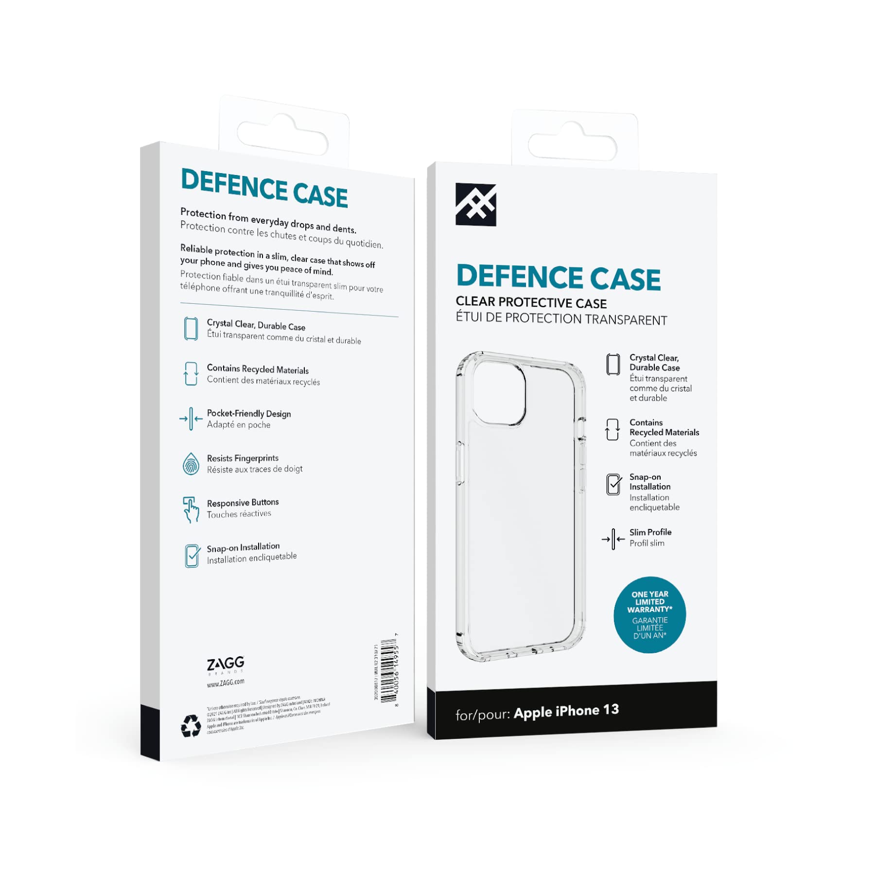 Ifrogz Defence - Back Cover For Mobile Phone - Clear - For Apple Iphone 13